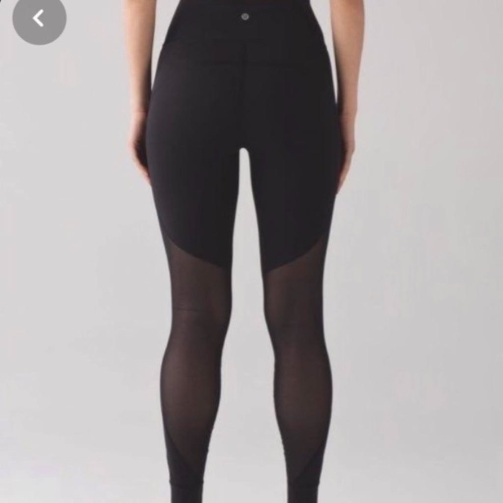 Lululemon High Rise Full Length Leggings with Mesh Detailing